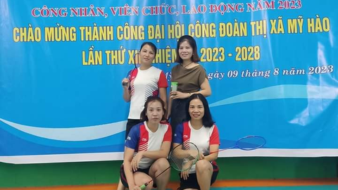 Công đoàn trường Tiểu học Dương Quang tham dự giải cầu lông công nhân, viên chức, lao động năm 2023 do LĐLĐ Thị xã tổ chức.