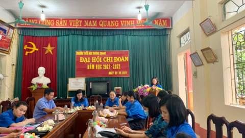 Trường TH Dương Quang: Đại hội Chi đoàn nhiệm kì 2021-2022